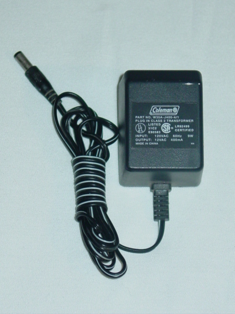 NEW Coleman W35A-J400-4/1 Charger AC Adapter 12VAC 400mA for 5342 5348 Tube Lantern - Click Image to Close